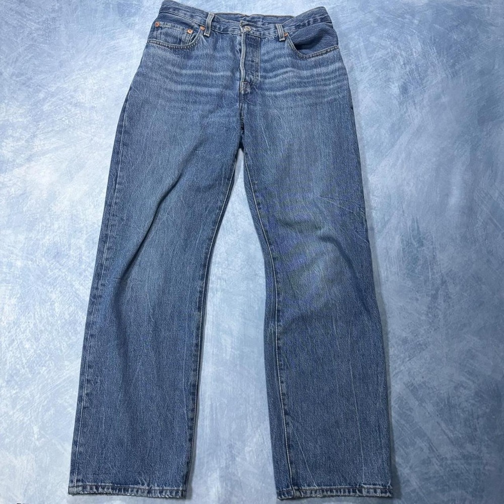 Levi's 501 blue denim jeans women high waisted